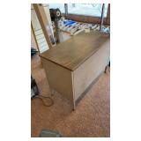 Vintage Metal Office Desk with Wooden Top and Drawers