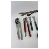 Assorted Hand Tools Collection Including Wrenches and Pliers