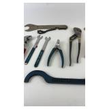 Assorted Hand Tools Collection Including Wrenches and Pliers