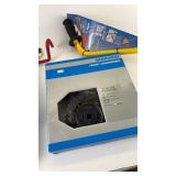 Set of Bicycle Accessories: Shimano Front Chainwheel, Bike Trainer, and Wall Storage Rack