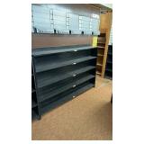 Black Wooden Shelving Unit Previously Used for Skate Storage