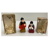 Misc. Vintage Oriental Porcelain Figures & More (Most 4" Tall) In Original Boxes (Boxes Beat Up)