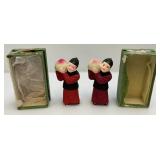 Misc. Vintage Oriental Porcelain Figures (Most 4" Tall) In Original Boxes (Boxes Beat Up)