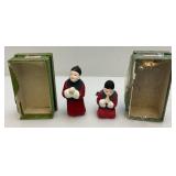 Misc. Vintage Oriental Porcelain Figures (Most 4" Tall) In Original Boxes (Boxes Beat Up)