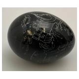 Misc. Vintage Oriental Collectibles Including Wood Enamel 8 1/2" Tall Two Piece Egg Storage Vessel & More