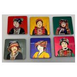 Misc. Vintage Oriental Collectibles Including Wood Enamel 8 1/2" Tall Two Piece Egg Storage Vessel & More