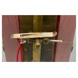 Vintage Chinese Hexagonal Scroll Box With Vintage Oriental Scroll 11 1/2" L x 31" H