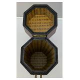 Vintage Chinese Hexagonal Scroll Box With Vintage Oriental Scroll 11 1/2" L x 31" H