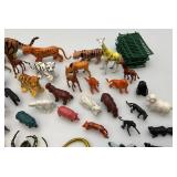 Misc. Vintage Rubber Animals Lot Including 18" Lion & More