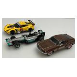 Vintage Slot Car Track With Four Slot Cars (Seems Complete)