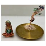 Zen Bless Crystals Tree, 7 Chakra healing Crystals Tree Gaia Te Fiti Storage Tray With Koi Fish, Yoga Meditation Zen Home Décor Set