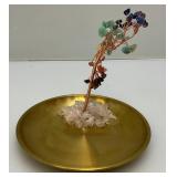 Zen Bless Crystals Tree, 7 Chakra healing Crystals Tree Gaia Te Fiti Storage Tray With Koi Fish, Yoga Meditation Zen Home Décor Set