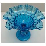 Misc. Collectible Glass Items Including FENTON Blue Bowl & More