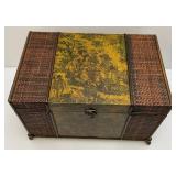 Two Ornate Decorative Trunks (1= 20"L x 12 3/4"h x 13"W) (1= 19 1/2"L x 12" H x 11 3/4" W)