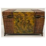 Two Ornate Decorative Trunks (1= 20"L x 12 3/4"h x 13"W) (1= 19 1/2"L x 12" H x 11 3/4" W)