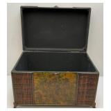 Two Ornate Decorative Trunks (1= 20"L x 12 3/4"h x 13"W) (1= 19 1/2"L x 12" H x 11 3/4" W)