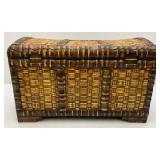 Two Ornate Decorative Trunks (1= 20"L x 12 3/4"h x 13"W) (1= 19 1/2"L x 12" H x 11 3/4" W)
