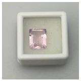 Sndra Gemological labs (Lab Created) 7.0 CT. Radiant Shape Opal (Pink)With Card (In Protective Case)