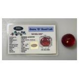 GGL Labs (Lab Created) 105.65 Ct Round Cut Pink Corundum With Card (In Protective Case)