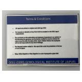 GG IJ Gems Gemological Institute Of Jaipur (Lab Created) 25.65 CT Cushion Cut Blue Yellow Citrine With Card (In Protective Case)