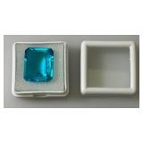 22.60 CT (Lab Created) Emerald Cut Sky Blue Topaz  (In Protective Sleeve)