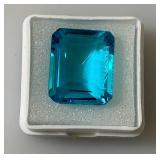 22.60 CT (Lab Created) Emerald Cut Sky Blue Topaz  (In Protective Sleeve)