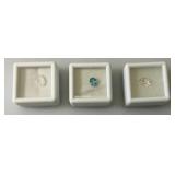Misc. (Lab Created) Gems (In Protective Sleeves) Including 1.1Ct Pink Amethyst, 1.14 CT Blue Zircon, 1.17 Ct. Sky Blue Topaz, 1.5 CT White Topaz, 2.09 CT Blue Kyadite & More