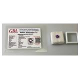 GDL (Lab Created) 1.70 CT Square Cut Purple Musgravite With Card (In Protective Case)