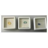 Misc. (Lab Created) Gems (In Protective Sleeves) Including 1.1Ct Pink Amethyst, 1.14 CT Blue Zircon, 1.17 Ct. Sky Blue Topaz, 1.5 CT White Topaz, 2.09 CT Blue Kyadite & More