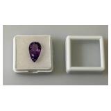 6.22 CT (Lab Created) Pear Shape Purple Amethyst (In Protective Sleeve)