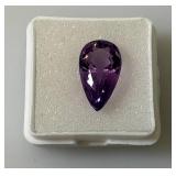6.22 CT (Lab Created) Pear Shape Purple Amethyst (In Protective Sleeve)