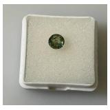 .99 CT (Lab Created) Round Green Sapphire With (In Protective Case)
