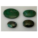 140 CT Stunning Chrysocolla Oval Cabochon Loose Gemstones 1= 1 5/8" 1= 1 3/8" 1= 1 1/8" & 1=1"