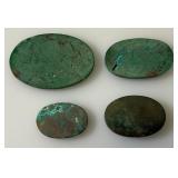 140 CT Stunning Chrysocolla Oval Cabochon Loose Gemstones 1= 1 5/8" 1= 1 3/8" 1= 1 1/8" & 1=1"