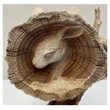 Collectible RICK CAIN Limited Edition Of  324/2500  "Artic Heir" Wolf/Rabbit Sculpture 9 1/4" Tall