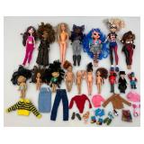Large Group Of Misc. Dolls & Clothes