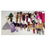 Large Group Of Misc. Dolls & Clothes