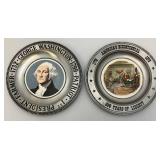 Very Cool Metal Drum Bucket 10 1/2" H x 10" W And Presidential Metal Plates