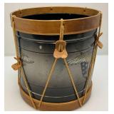Very Cool Metal Drum Bucket 10 1/2" H x 10" W And Presidential Metal Plates