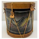 Very Cool Metal Drum Bucket 10 1/2" H x 10" W And Presidential Metal Plates