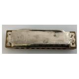 Vintage 25K Xylophone Kids Rainbow Bars /1 Mallet & M. Hohner Blues Harp In Original Case