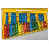 Vintage 25K Xylophone Kids Rainbow Bars /1 Mallet & M. Hohner Blues Harp In Original Case