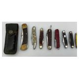 Misc. Pocket Knives Including BUCK 110 In Leather Sheath