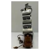 MCM United Wood Pirate Ship With Wheel Clock & TV Lamp (Works) 19" L x 15 1/2" H x 3 3/4" W