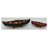 Vintage Wooden Canoe Models 1= 8" 1= 13"