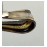 Vintage Limoges France Courting Couple Fine Bone China Pendant With Sterling Marked Holder & Slide In Original Jeweler Box 1 5/8" xc1 1/4"