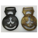 Vintage Matching Set Of Civil War Calvery Brass Harness Buckles 3 1/2" x 2 1/4"
