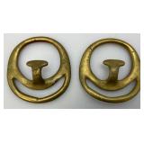 Vintage Set Of Brass Civil War? 2 5/8" x 2 32/4" Horse Tug Keepers
