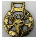 Vintage Horse Brass Medallion Harness Goat Head Charles Dickens? 2 3/4" x 3 1/4"
