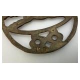 Vintage Brass Horse Harness Bridle Medallion With Running Rocking Horse 3" x 3 1/2"